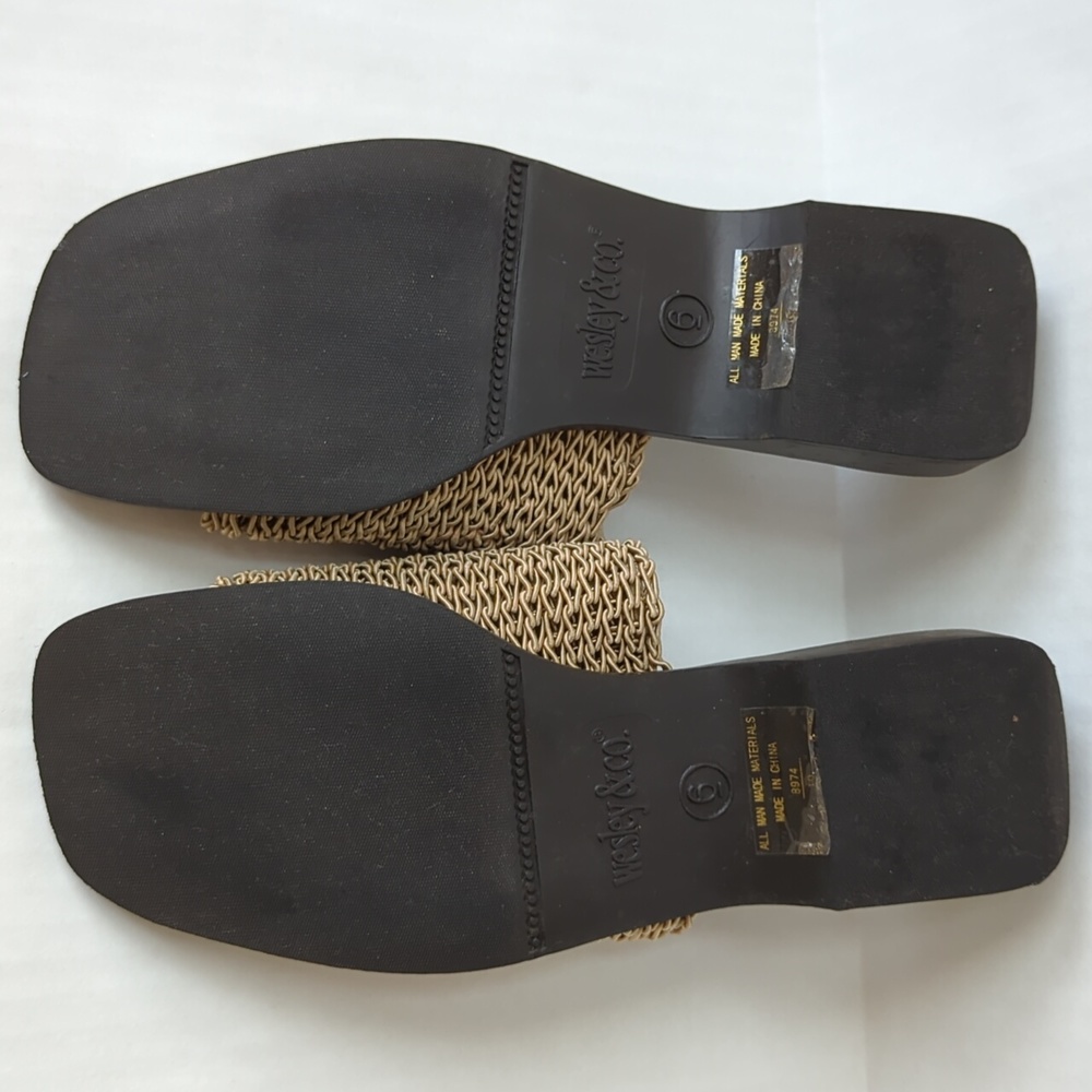 Wesley & Co. Neutral Slide Summer Sandal 6 Tan Brown - Picture 10 of 15